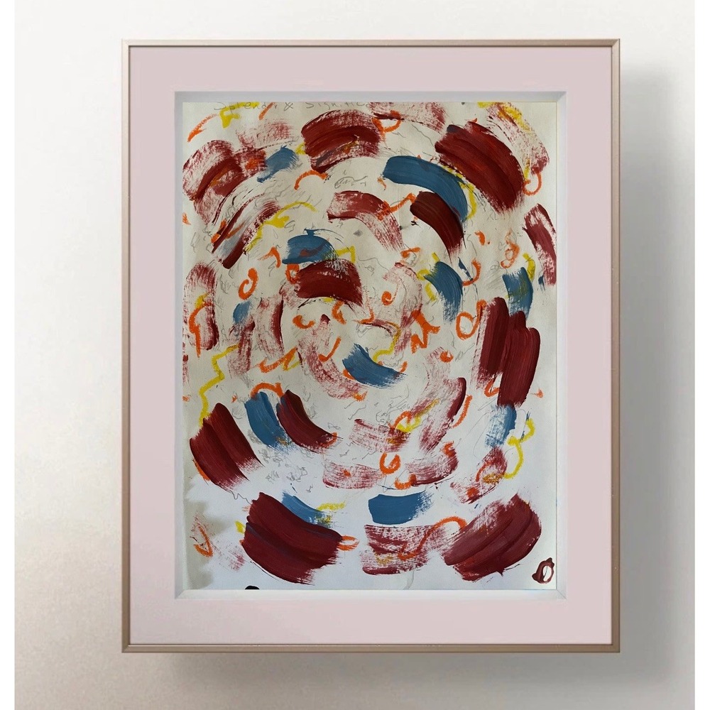 Oman Original Art 8.5x11 Neo Expressionist Canvas Abstract Swirl Painting Fine
